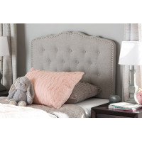 Baxton Studio BBT6625-Greyish Beige-Twin HB-H1217-14 Lucy Modern and Contemporary Greyish Beige Fabric Twin Size Headboard